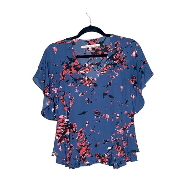 RACHEL Rachel Roy Short Flutter Sleeve Blouse Top Size Medium - Picture 1 of 6